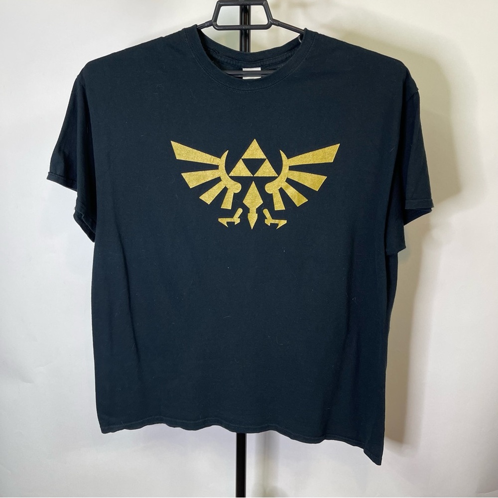 Nintendo Zelda Triforce Black Short Sleeve Shirt Size XL Men’s